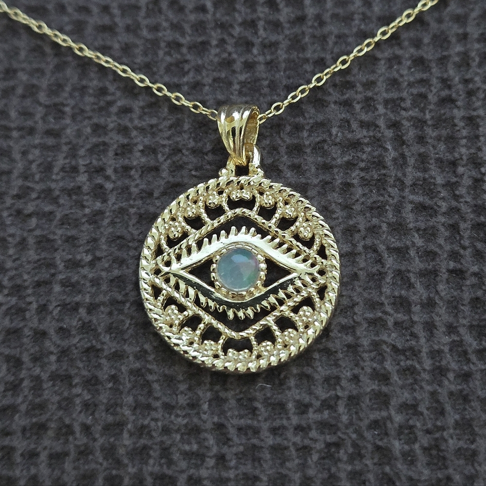 Shivam Ethiopian🇪🇹 Opal Evil😈 Eye👁️  Pendant Necklace - NWT